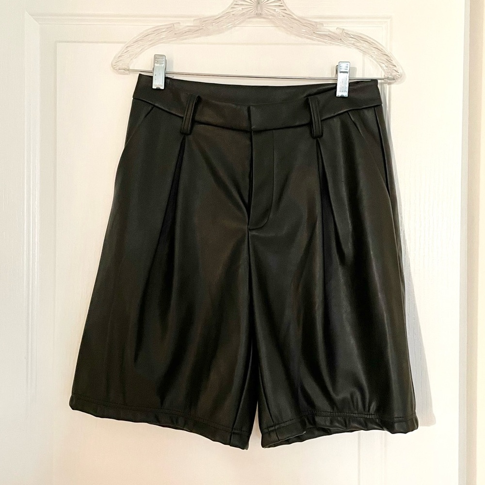 Black Faux Leather Shorts by INC International Concepts